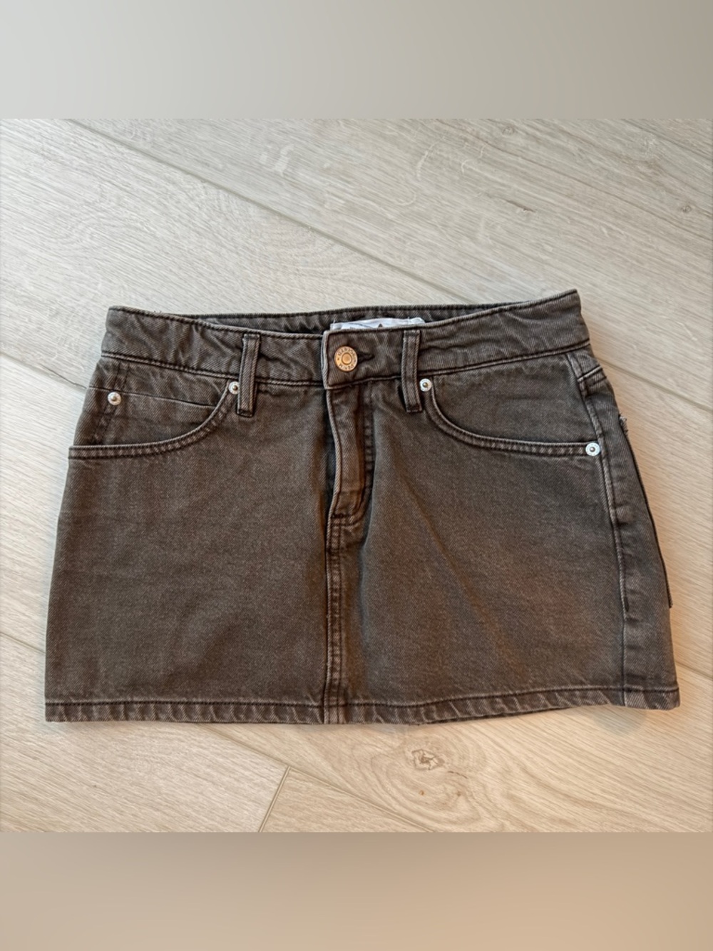 Garage Black Denim Mini Skirt